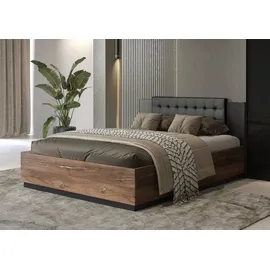 petits-meubles Alec 140 x 200 cm Braun/Schwarz