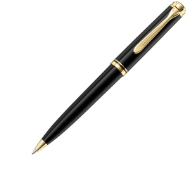 Pelikan Kugelschreiber Souverän 800, Schwarz, hochwertiger Drehkugelschreiber im Geschenk-Etui, 996983