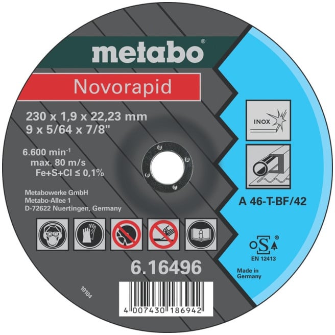 Metabo Novorapid 230x1,9x22,23 Inox