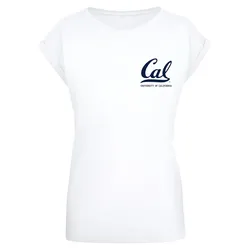 T-Shirt MERCHCODE "Merchcode Damen Ladies Berkeley University - CAL T-Shirt", Herren, Gr. XS, weiß, 100% Baumwolle, unifarben, casual, loose fit, Rundhals, Kurzarm, Shirts