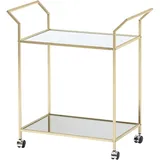 KADIMA DESIGN Design Servierwagen 73x78x37 cm Küchenwagen Glas / Metall, | Gr.: onesize