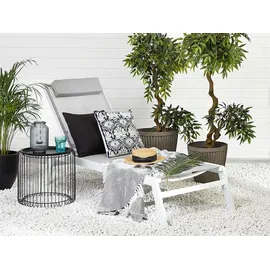 Beliani Sonnenliege 200 x 66 x 23 cm Grau/Weiß