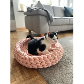 Aumüller Katzenkorb Grobstrick - Kuschelhöhle für Katzen, Rosé