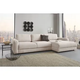 Home Affaire Ecksofa HOME AFFAIRE "Bloomfield, elegant, viel Platz, Mega Couch, Breite 303cm, L-Form", beige, B:303cm H:84cm T:176cm, 92% Polyester 8% Nylon, Sofas, Ecksofa, extra tiefe Sitzfläche, wahlweise mit Sitztiefenverstellung