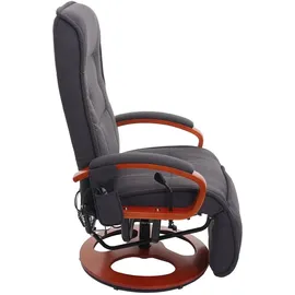 Mendler Relaxliege ARLES II, Relaxsessel Massagesessel, MIT Massage Stoff/Textil - dunkelgrau