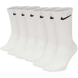 NIKE Unisex Tennissocken, 6er Pack - Cushioned - Training Crew Socks, einfarbig, Logo Weiß 38-42
