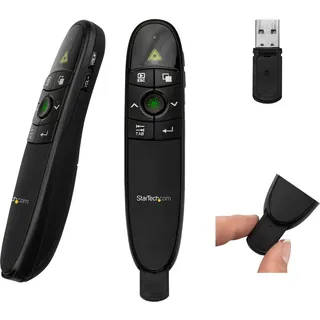 Startech StarTech.com Präsentationsfernbedienung (Wireless Presenter, PPT Fernbedienung, USB PowerPoint Presenter, 27m) Schwarz