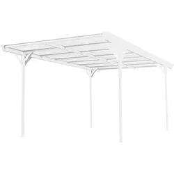 Westmann Aluminium Flachdach Carport Helsinki 15 m2 weiss inkl. Regenrinne