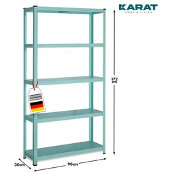 KARAT Lagerregal Buntregal Kleur - Metallregal - traglast von bis zu 350 kg - Stecksystem - 172 x 90 x 30 cm / Lichtgrün