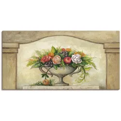 Leinwandbild ARTLAND "Fresco Stillleben", beige (farbe bild(er): naturfarben), B:100cm H:50cm T:1,8cm, Canvas, Leinwand, Bilder, auf Keilrahmen gespannt