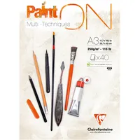 Clairefontaine Paint'ON Zeichenblock 40 Blatt 250 g/m2 Weiß