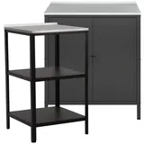 [en.casa] Outdoorset Standregal und Schrank Schwarz, matt