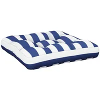VidaXL Palettenkissen Blau Weiß Gestreift 60x61,5x10 cm Oxford-Gewebe