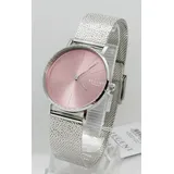 REGENT Damenuhr Edelstahl-Armbanduhr Analog Mesh Metallarmband silber URBA895