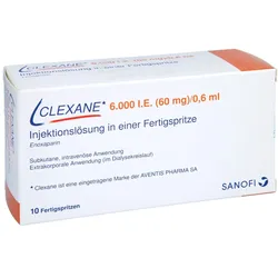 CLEXANE 6.000 I.E. 60mg/0,6ml Inj.-Lsg.i.e.F.-Sp. 10 St