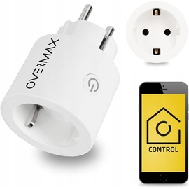 Overmax Flow Control, Smart Home 16A 4000W Socket, Measures Energy Consumption, Operating Schedule, Voice Control, Works with Alexa, Google Home, WiFi Plug 2.4GHz (1 Stück)