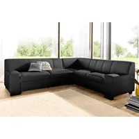 DOMO collection Ecksofa »Norma Top L-Form«, wahlweise mit Bettfunktion, schwarz