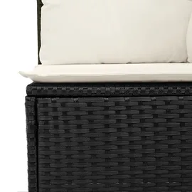 vidaXL Gartensofa-Set mit Kissen Schwarz Poly Rattan