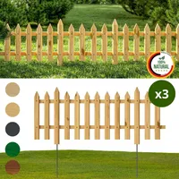 Pemicont Floranica 3 STK Gartenzaun Vorgartenzaun Steckzaun Friesenzaun Zierzaun