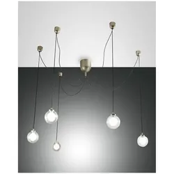 Fabas Luce Blog LED Pendelleuchte LED 5x5W Metall und Borsilicatglas Gold edelmatt