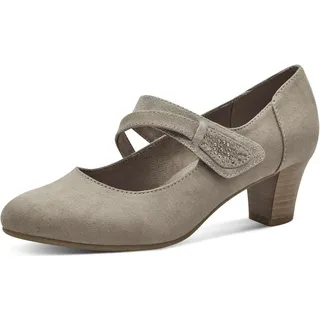 Jana Damen Pumps mit Riemen Mary Jane Vegan, Braun (Stone), 40 EU
