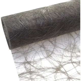 Sizoweb Tischläufer - anthrazit-taupe - 30 cm - 25 m + 100 Dekodiamanten 64 026-R 300 D