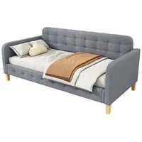 autolock Schlafsofa 90*200cm Sofabett, Tagesbett, Knopfnagelverzierung, mit Relaxfunktion grau