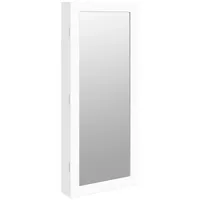 vidaXL Spiegel Spiegel-Schmuckschrank mit LED-Beleuchtung Wandmontage Weiß (1-St) weiß