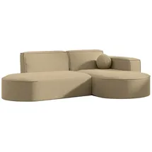 Fun Möbel Ecksofa Beige Holzwerkstoff, 236x78x165 cm, Loungemöbel, Gartensofas