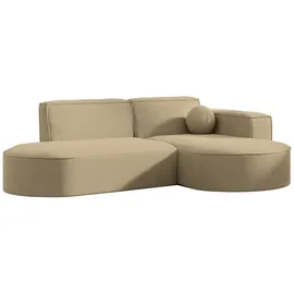 Fun Möbel Ecksofa Beige Holzwerkstoff, 236x78x165 cm, Loungemöbel, Gartensofas