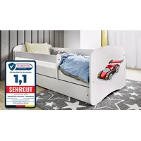 raumhirsch furniture Kinderbett Rennwagen 80 x 180 cm Holzwerkstoff weiß