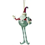 ecoSoul Weihnachtsmann Gabenträger Weihnachten Baumschmuck Figur Deko Hänger Christbaumschmuck 16 cm (Silber-rot mit Geschenk)