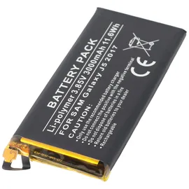 AccuCell Akku passend für Samsung Galaxy J5 2017, Li-Polymer, 3,85V, 3000mAh, 11,6Wh, built-in, ohne Werkzeug
