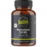 Mariendistel Extrakt Bio - Bio-Mariendistelextrakt - hochdosiert - 120 Kapseln je 500mg - Abgefüllt und zertifiziert in Deutschland - Vegan - Biotiva