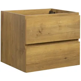 Badplaats Waschbeckenunterschrank Angela 2 Schubladen 60 x 50 x 48 cm Eiche