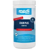 mediPOOL Chlor Plus-Desinfektion 1 kg, Chlortabletten, Schnellchlorung, klares Wasser, Poolreinigung