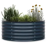 Blumfeldt High Grow Half Circle Hochbeet 105x43x60 cm Stahl-Wellblech Einfacher Aufbau Rostfrei Anthrazit