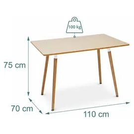 Relaxdays Esszimmertisch 110 x 75 x 70 cm natur
