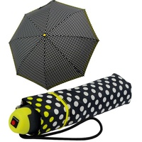 Knirps® Taschenregenschirm E.051 ping pong yellow, kleiner Handöffner Schirm, der leichte Taschenschirm für den Alltag beige|bunt|gelb|grau