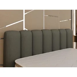 panda möbel Polsterbett, Grau, Holz, 180x200 cm, Schlafzimmer, Betten, Polsterbetten