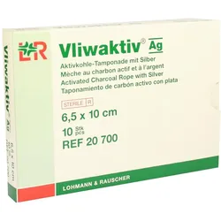 Vliwaktiv AG Aktivkohle Tamponade mit Silber 10 St