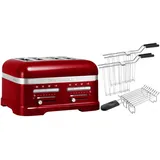 KitchenAid Paket 2, 4-Scheiben Toaster Artisan 5KMT4205, Farbe:Liebesapfelrot