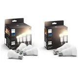 Philips Hue White E27 LED Lampen 4-er Pack (800 lm) & White E27 LED Lampen 2-er Pack (800 lm), dimmbare LED Leuchtmittel