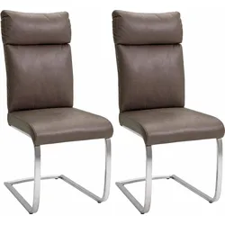 Freischwinger MCA FURNITURE, braun (braun, silberfarben), B:46cm H:106cm T:62cm, Stühle, Stuhl belastbar bis 130 Kg