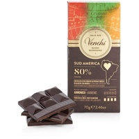 Venchi Tafel Südamerika 80%, 70 g – Zartbitterschokolade 80% mit aromatischem Geschmack – Vegan – Glutenfrei