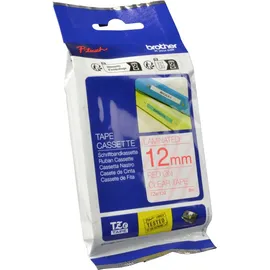 Brother TZe-132 12mm rot auf transparent