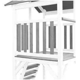 Axi Beach Tower Spielturm mit Roxy Nestschaukel Blaue Rutsche 349 x 357 x 242 cm