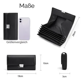 Fomax Kellner Geldbörse Unisex Portemonnaie schwarz