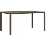 vidaXL Gartentisch mit Glasplatte 150 x 90 x 75 cm Braun