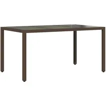 vidaXL Gartentisch mit Glasplatte 150 x 90 x 75 cm Braun